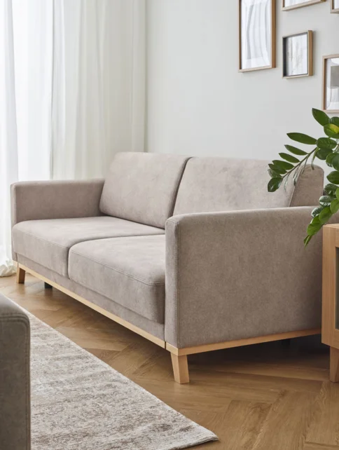 Sofa Repose w popielatej tkaninie